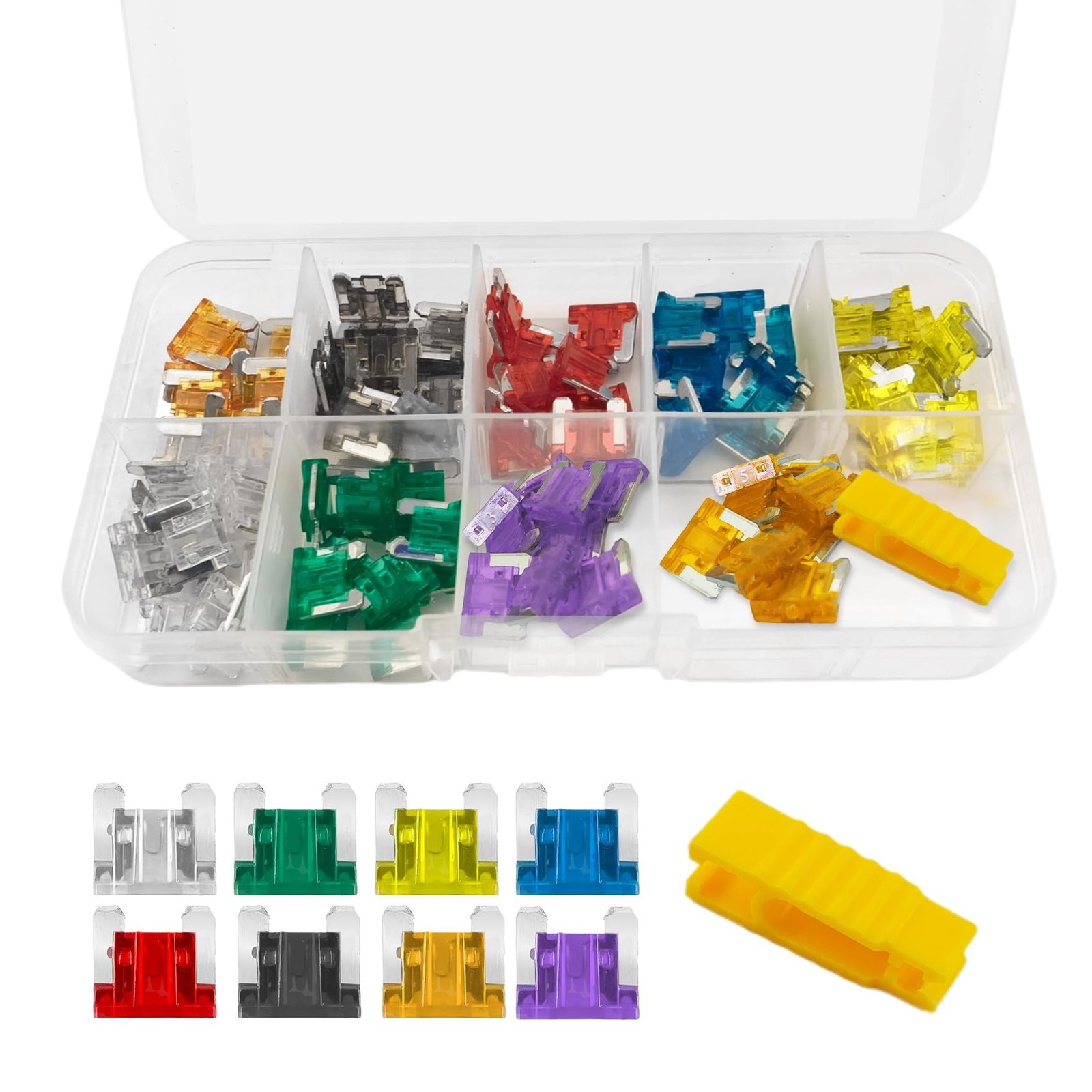 100PCS Car Fuses Assortment Kit, Upgraded Blade Fuses Automotive 100pcs-MiNI