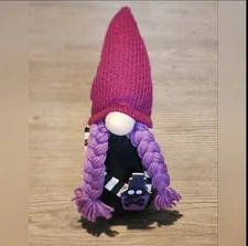 NWOT Halloween Gnome Girl Witch Plush Elf Potion Decor Farmhouse Plaid KZ