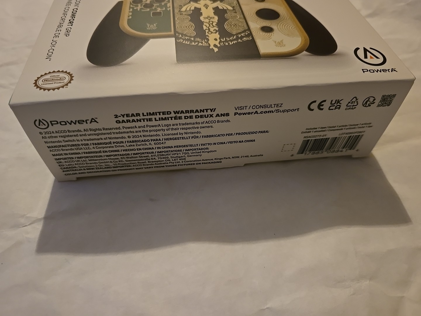 New PowerA Joy-Con Comfort Grip for Nintendo Switch Zelda Decayed Master Sword