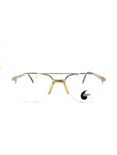 Vintage K ssa Gold Metal Navigator Optical Frames 54 mm 90s Semi Rimless
