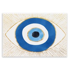 Stupell Industries Evil Eye Shape Striped Mati Symbol Wood Wall Art, Design b...