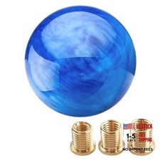 Marble Style Round Ball Shift Knob - Universal Fit for 5  6 Dark Blue Marbled