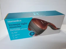 New! HOMEDICS Duo Percussion Body Muscle Massager w/Heat Handheld Dual Node