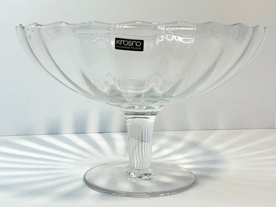 Krosno Hand blown Centerpiece Bowl, 9 x6  Made in Poland