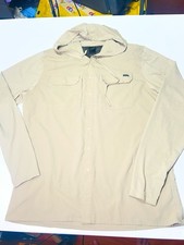 Anetik UltraGuide Shirt Mens Size L Hooded Snap Front Fishing VINT UV UPF
