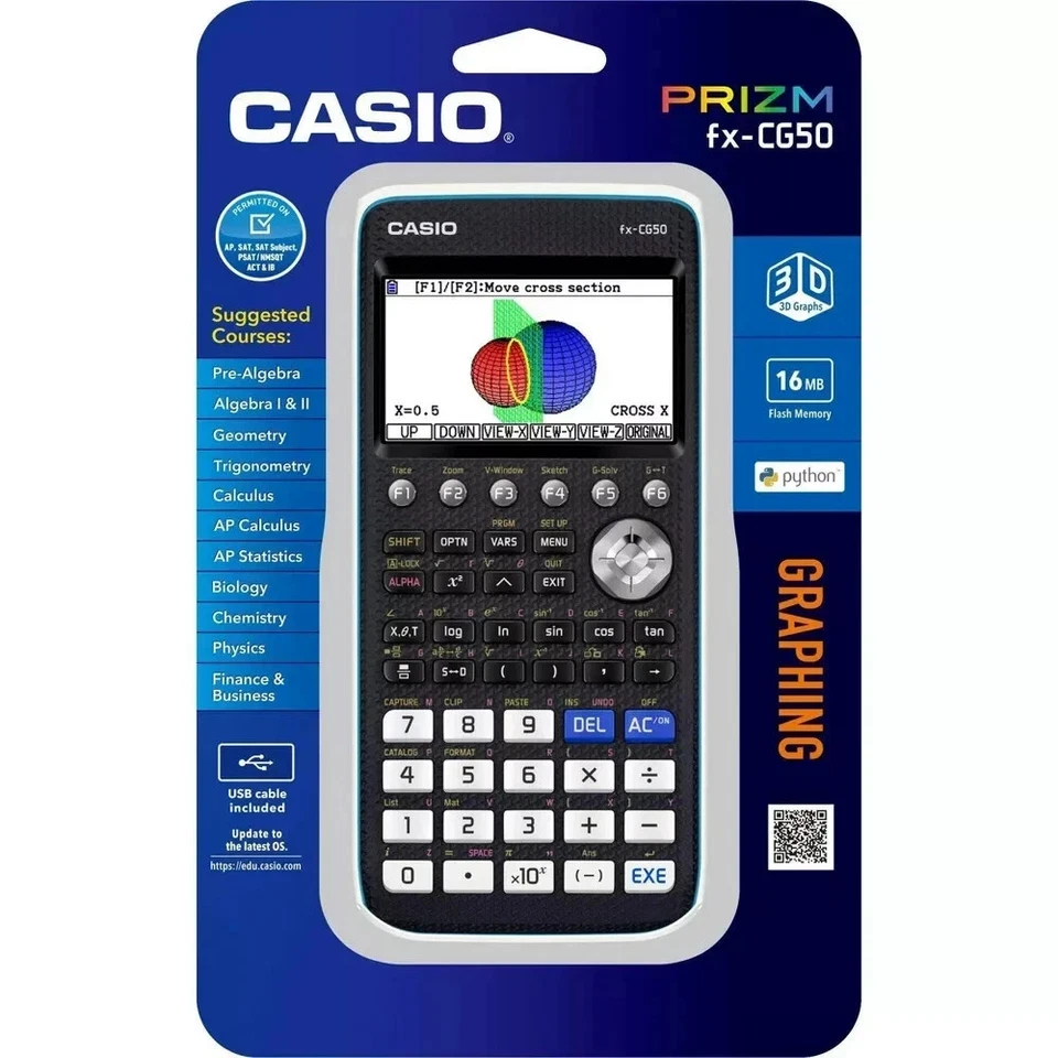 Casio Prizm FX-CG50 High-Resolution 3D Color Graphing Calculator with LCD Screen - Image 3 of 4