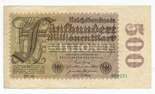 GERMANY REICHSBANKNOTE 500 MILLION MARK 1923