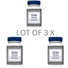 3 X The Vitamin Shoppe DIM FOR MEN 60 Vegetarian Caps Ea (180 Total) Exp 03/2026