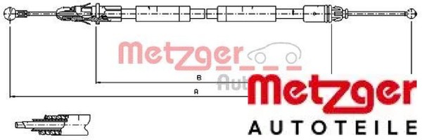 Metzger 11.6805 Seilzug FüR Feststellbremse Handbremsseil Bremsseil-image