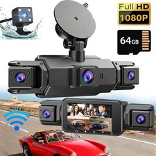 360  1080P WiFi Dash Cam Recorder 4 Channel Car Camera DVR Vehicle Video w/64GB