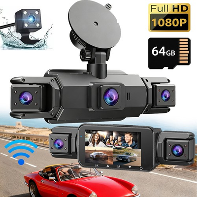 #ad 360° 1080P WiFi Dash Cam Recorder 4 Channel Car Camera DVR Vehicle Video w 64GB $45.99