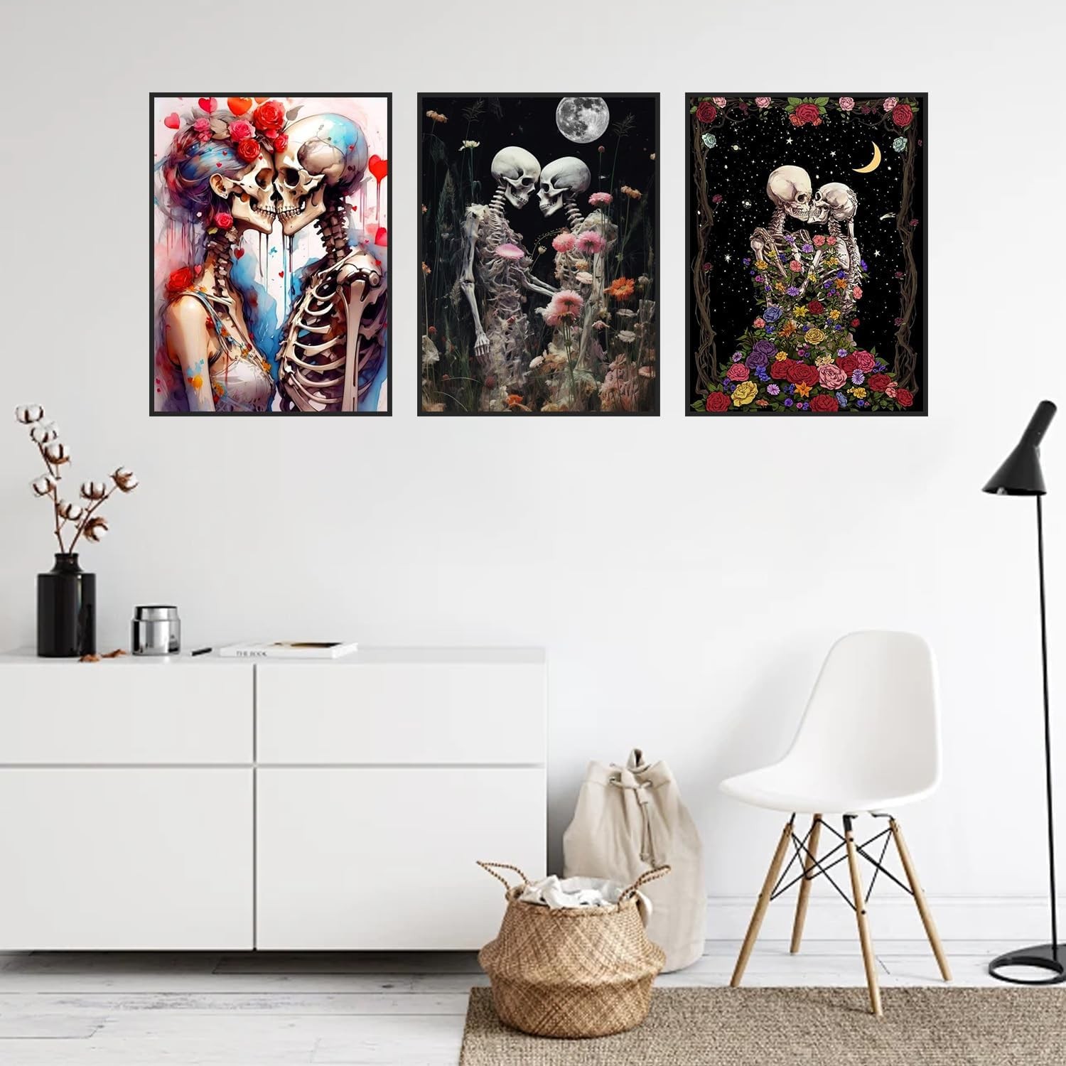 3 Pack Skull Diamond Art Kits for Adults-5D Diamond Painting Kits for Adults-Diy