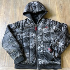 Pacific Trail Boys 8 Ski Snow Puffer Jacket Black Camo Reversible W/hood Pockets