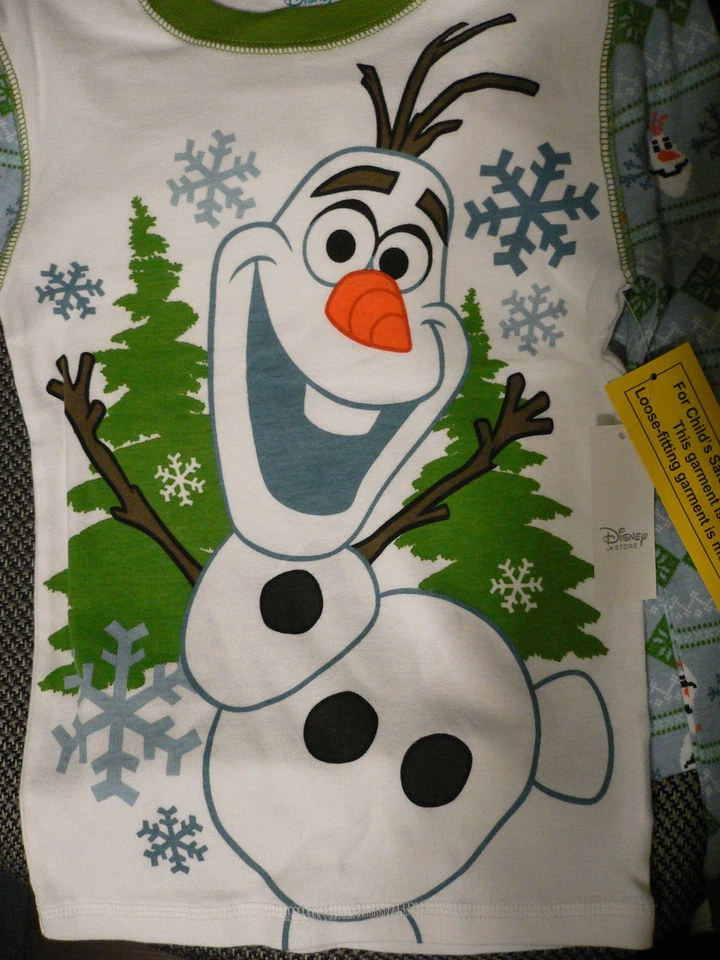 OLAF~SnoW MaN~Cotton~PJ~Pajama Set~Sleep Wear~BOYS~Frozen~NWT~Disney Store~2013 - Image 2 of 4