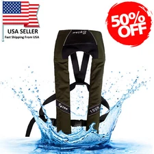 50% Off Adult Inflatable Life Jacket Automatic Manual Vest Lifesaving PFD Oliver
