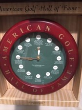 American Golf Hall Of Fame 9 Inch Cherry Wood Finish Battery Quartz Wall Clock