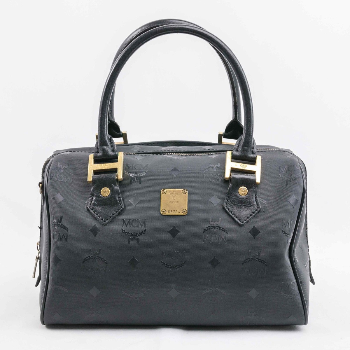 Authentic Vintage MCM Black Visetos Boston Bag | eBay