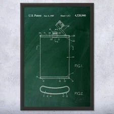 Hip Flask Patent Wall Art: Flask Blueprint, Bar Wall Art, Bartender Gift