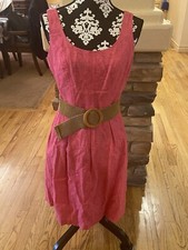 Pink Nine West Dress Size 10 and Woven Belt 