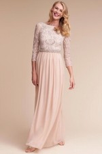 BHLDN Giada Dress Gown by Aidan Mattox Size 6 Champagne $450