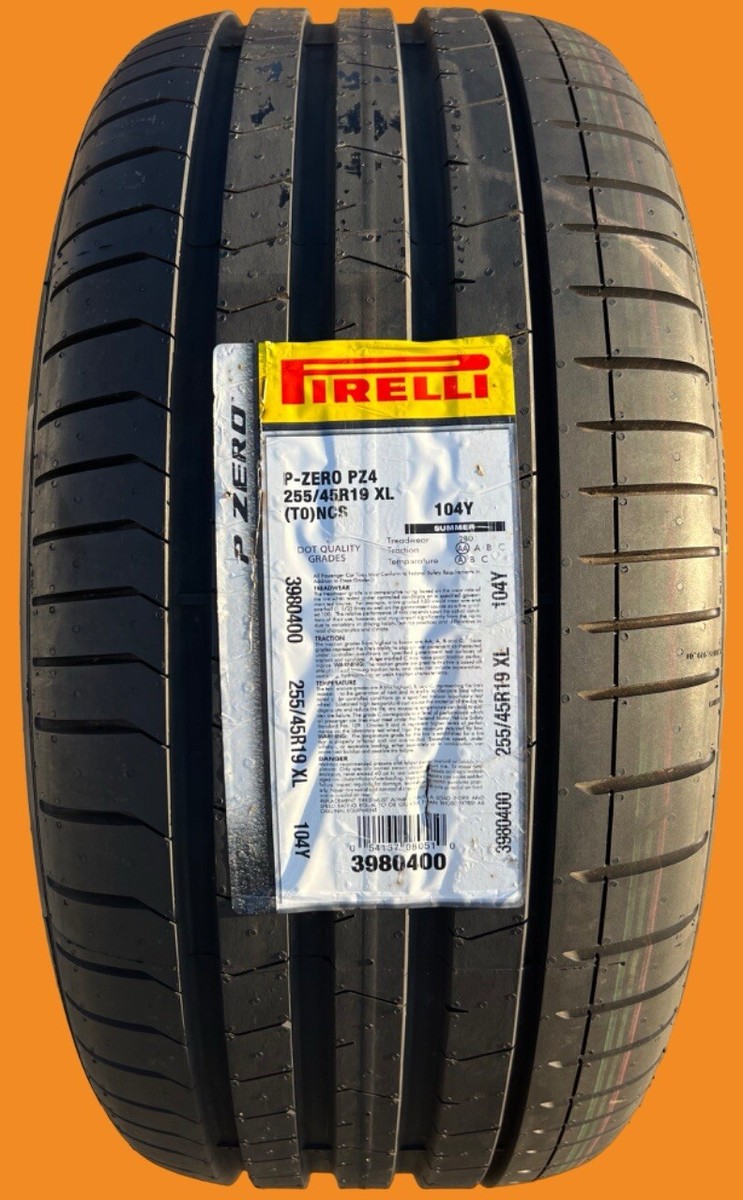 ONE BRAND NEW Pirelli P Zero PZ4 255/45R19 T0 TO Tesla Model S