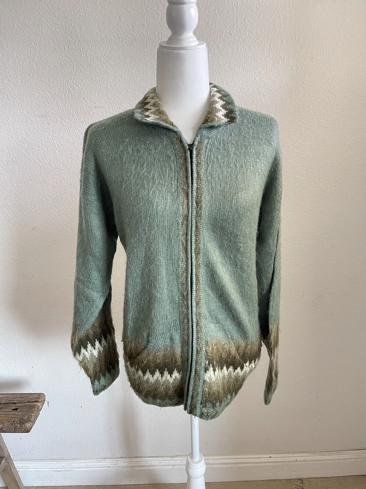 Vintage Sweater Style Retro Handmade In Peruano A… - image 1
