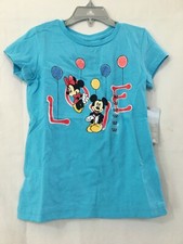 NWT Disney Store Minnie and Mickey Mouse Girls T Shirt Tee Blue "Love" Many sz