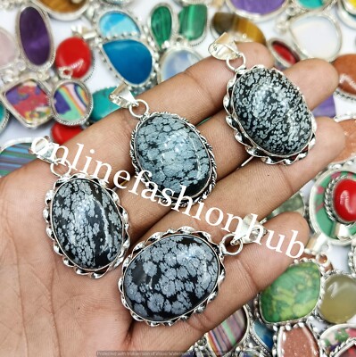 Snowflake jasper Gemstone 925 Sterling Silver Plated Wholesale