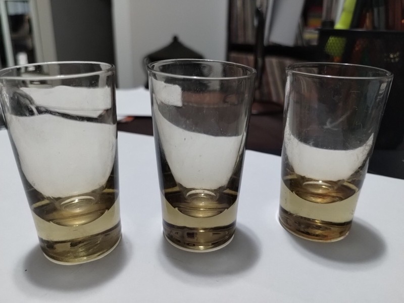 Vintage MCM Smoke Whiskey - Vodka Shot Glasses.   Found In 1920's Home - 3ea