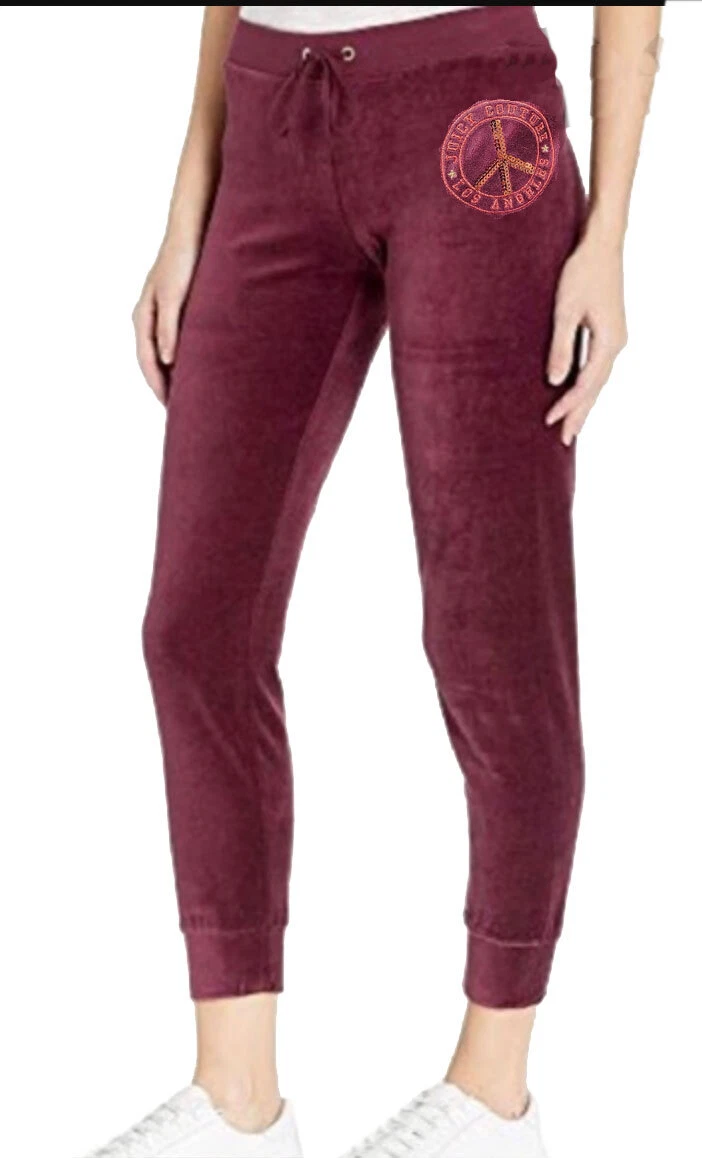 Juicy Couture Womens Traditional Logo Track Velour Zuma Pants Fig