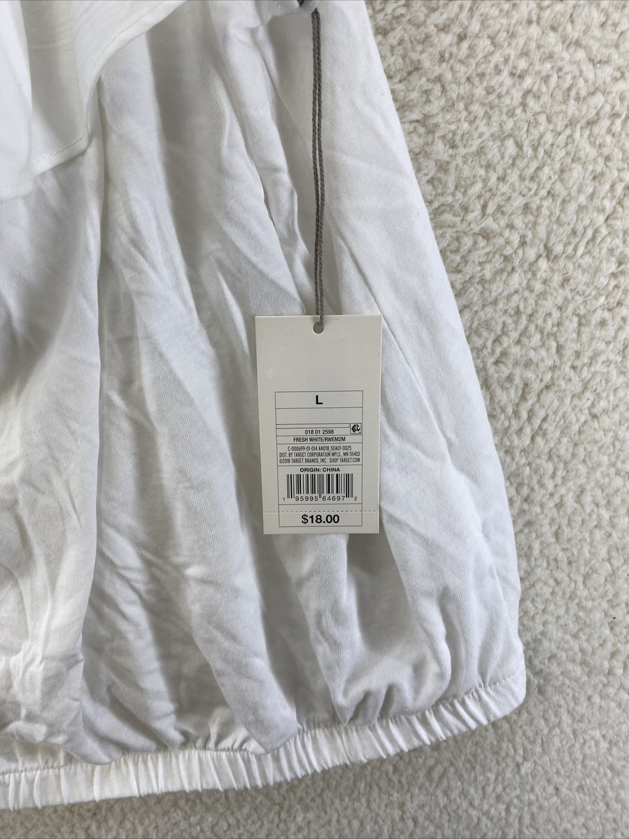 Women's One Shoulder Ruffle Top - A New Day White Size Large | eBay
