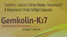 Gemkolin-K2/7 Softgel Calcitriol, Calcium, Vitamine k2/7 Magnisum  30 capsules