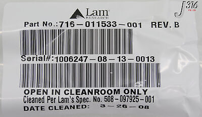 C3604 LAM RESEARCH RING WINDOW QTZ SHROUD (NEW) 716-011533 C3604 LAM RESEARCH RING WINDOW QTZ SHROUD (NEW) 716-011533