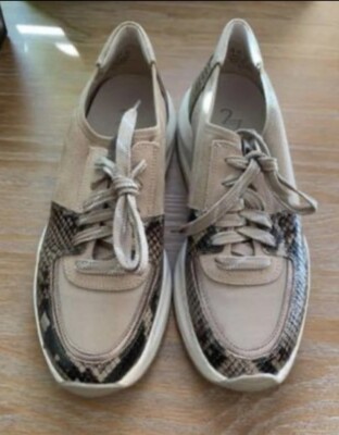 27 Edit Naturalizer Bev Leather Linen Snake Print Sneaker Women's size  8,5 N