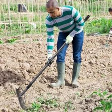 DOUBLE SIDES Rake 17 tines with 49" long Garden tool for yard Lawn Rocks Leaves