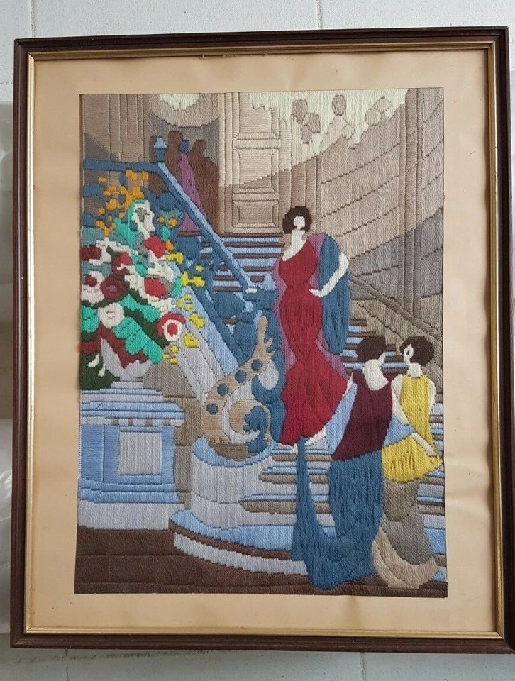 Retrato tejido. Tableau tisé art deco art nouveau Foto 4 de 4