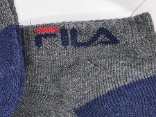 Men's FILA Blue Gray RIBBED Low Cut Socks - 6 PACK - 36 MSRP