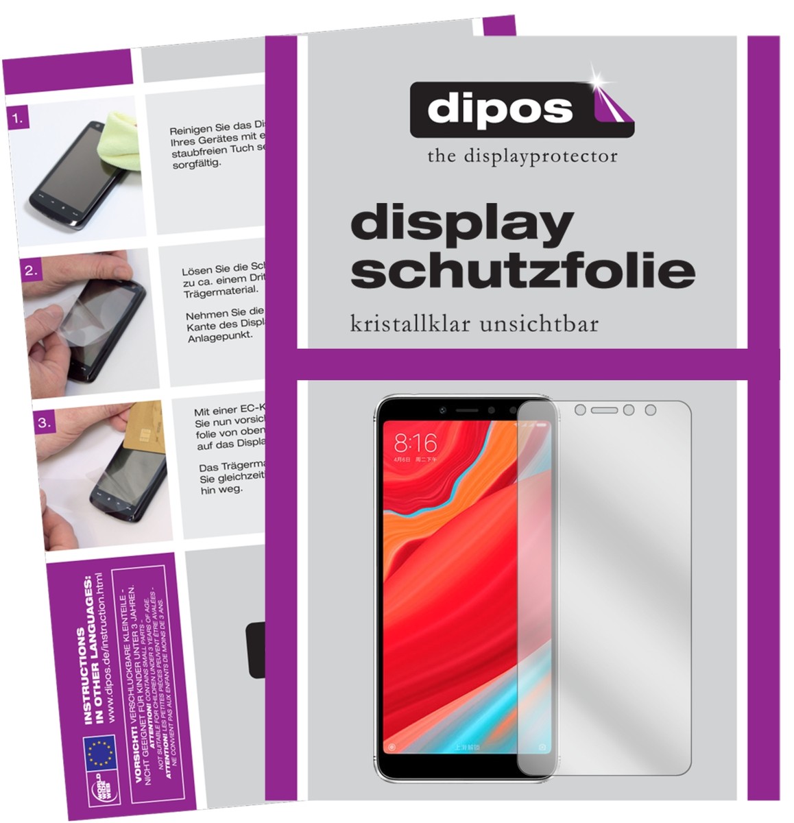 Pellicola Protettiva Antiriflesso Dipos Per Xiaomi Redmi Y2 (2 Pezzi) - Made In Germany, Opaca, Anti-impronta, Taglio Laser Preciso, Senza Bolle - 2