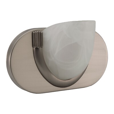 RecPro RV 12V Wall Sconce Brushed Nickel with Frosted Sconce
