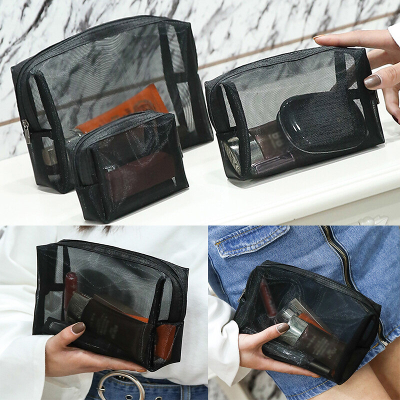 Mesh Toiletry Organizer Case for Travel Makeup Storage Cosmetic Pouch-image
