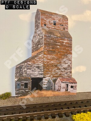 O Scale   OLD Grain Elevator   Trackside Building Flat Background - MTH Lionel