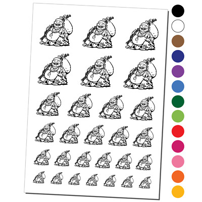 Budai Laughing Buddha Fat Monk Chan Temporary Tattoo Water Resistant Set
