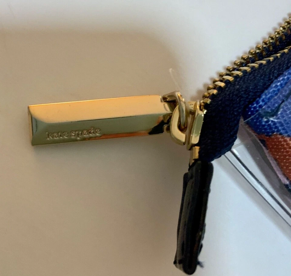 Kate Spade Bolsa Columpio Flora Azul Floral Cremallera Lápiz Cosméticos Bolso NUEVO NUEVO CON ETIQUETAS Foto 4 de 4