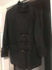 Vintage Banana Republic Wool Coat Charcoal Gray Pockets Oversized Slouchy Sz L