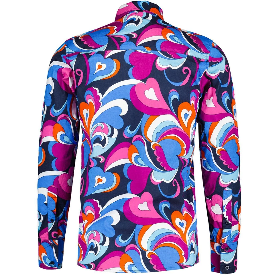 MENS MADCAP RETRO MOD 60s 70s SIXTIES PSYCHEDELIC SHIRT Trip Paisley Surf MC1058 - Image 4 of 4