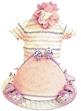 BABY SHOWER DIAPER CAKE BUNDLE CENTERPIECE BABY CLOTHES SHOES MORE LAVENDER