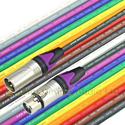 Van Damme Mikrofonkabel mit lila Stiefel Neutrik XLR Neutrik Stecker Buchse XLR