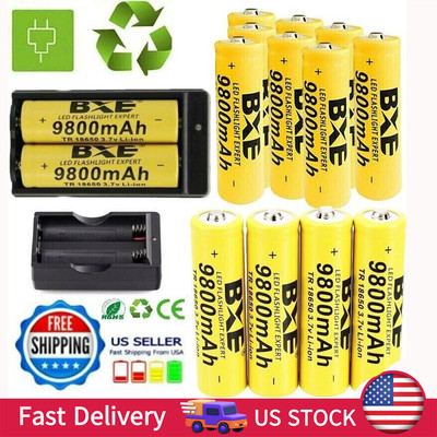 BXE  Lithium-Ion Battery Pack - 4pcs 9800mAh 3.7V charge charger