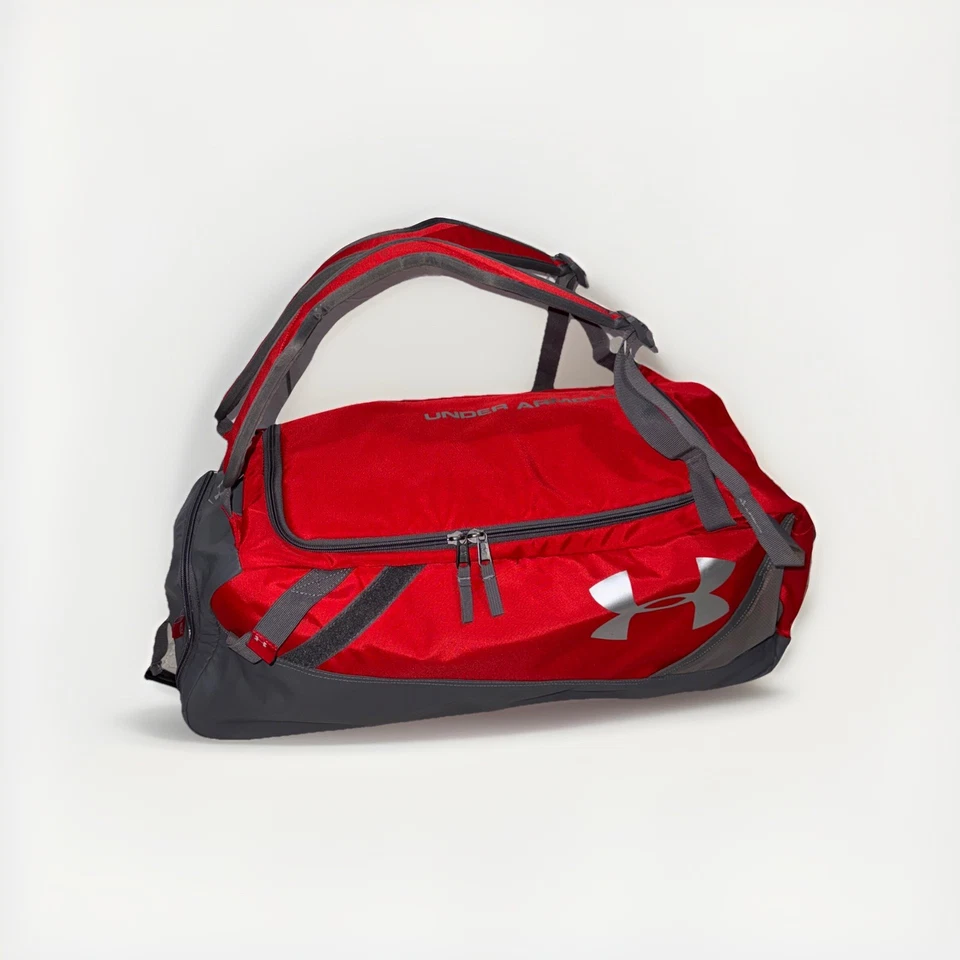 Mochila Under Armour Converge Duffle Ginásio Bolsa de Viagem Taco Vermelho/Cinza OSFA - Imagem 3 de 4