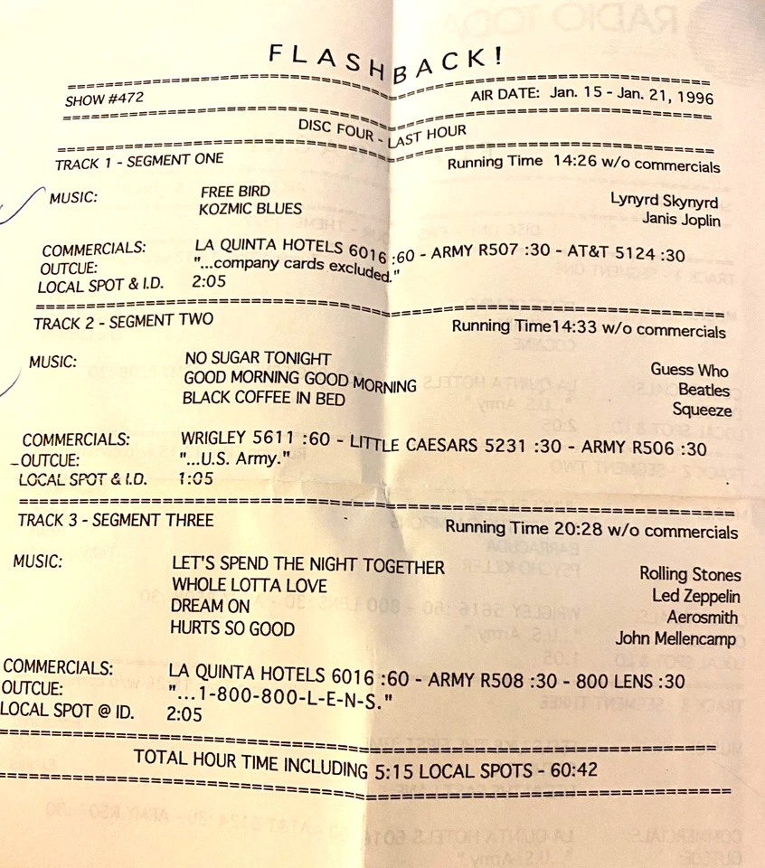 1/15/96 BILL ST JAMES HOSTS RARE EARLY 2 HR MULTI COLORED CD FLASHBACK TO 1977 - Image 2 of 3